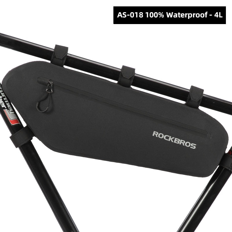 ROCKBROS Waterproof Bike Frame Bag | Reflective Triangle Top Tube Bag
