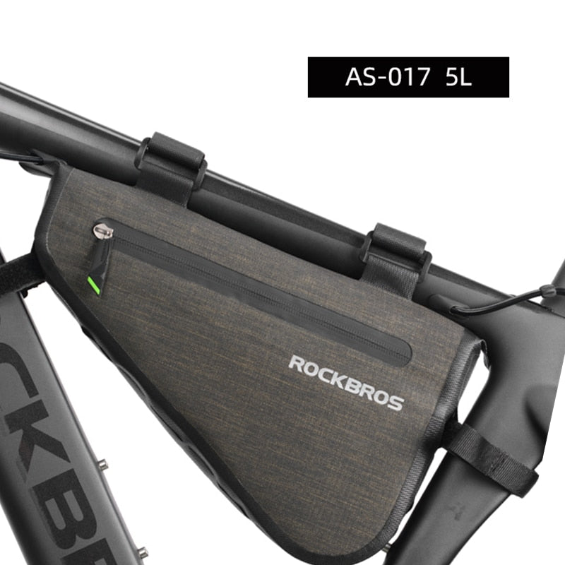 ROCKBROS Waterproof Bike Frame Bag | Reflective Triangle Top Tube Bag