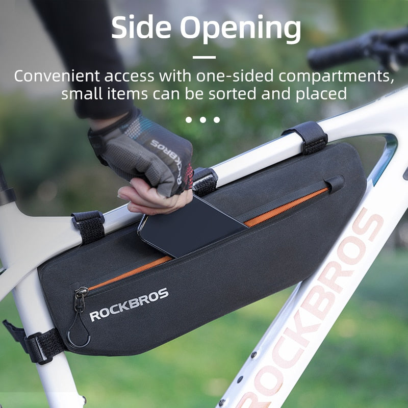 ROCKBROS Waterproof Bike Frame Bag | Reflective Triangle Top Tube Bag