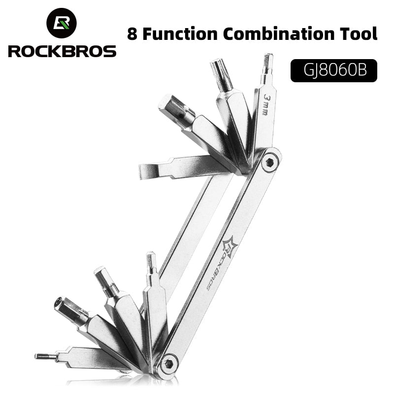 ROCKBROS Bicycle Multi-Tool | Foldable Stainless Steel Repair Set