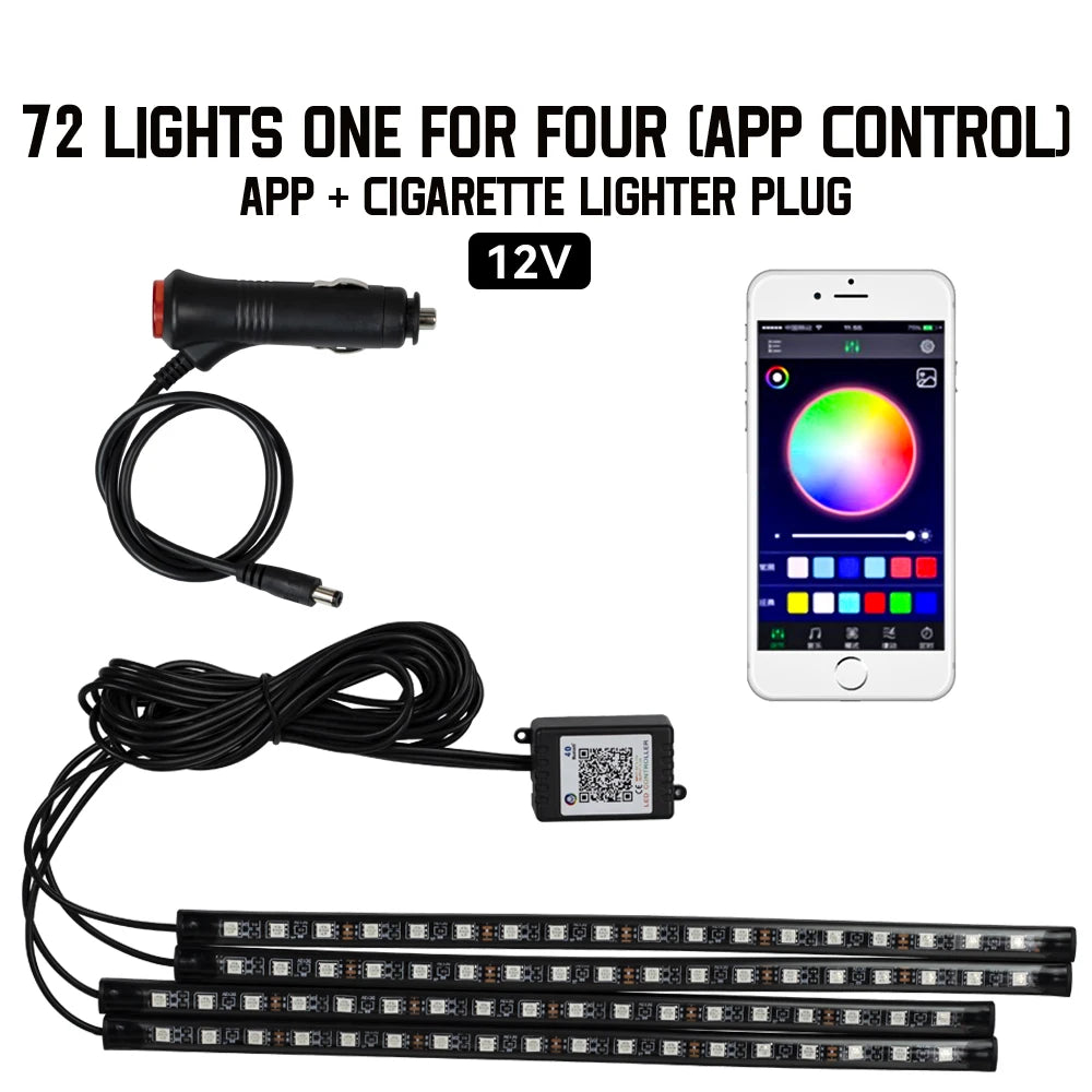 Universal Neon LED Car Interior Lights | Ambient Footwell Lighting