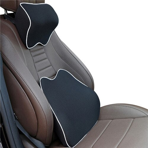 Cotton Breathable Car Neck & Back Rest Pillows | Ultimate Comfort