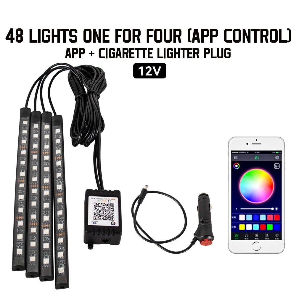 Universal Neon LED Car Interior Lights | Ambient Footwell Lighting