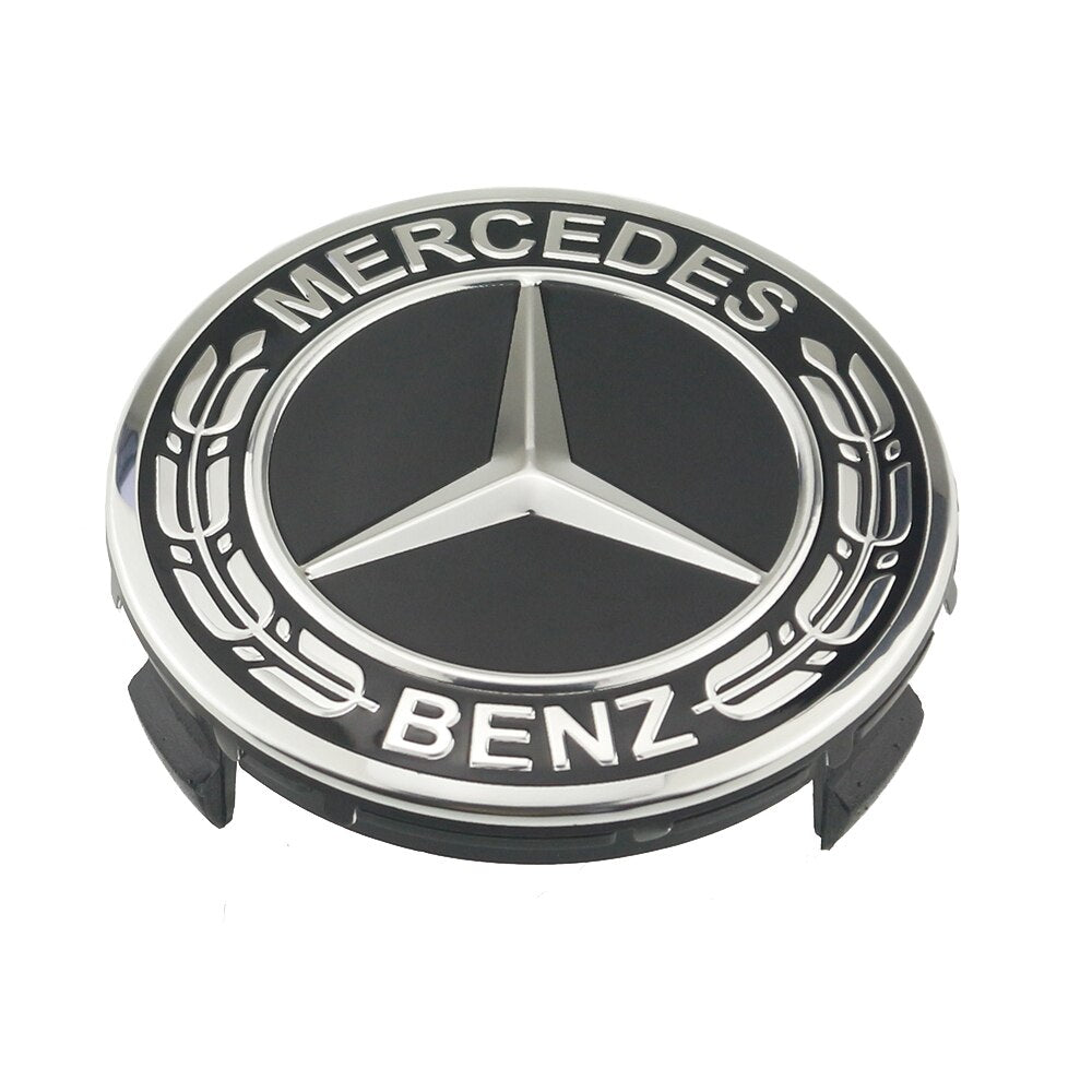 4 Pcs 75mm Alloy Wheel Center Caps for Mercedes Benz