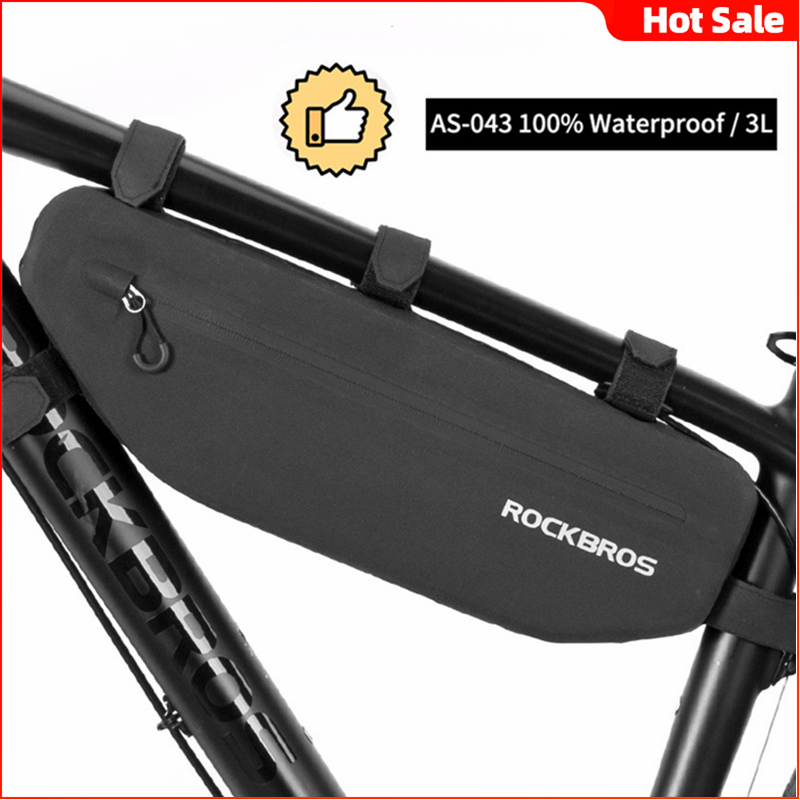 ROCKBROS Waterproof Bike Frame Bag | Reflective Triangle Top Tube Bag