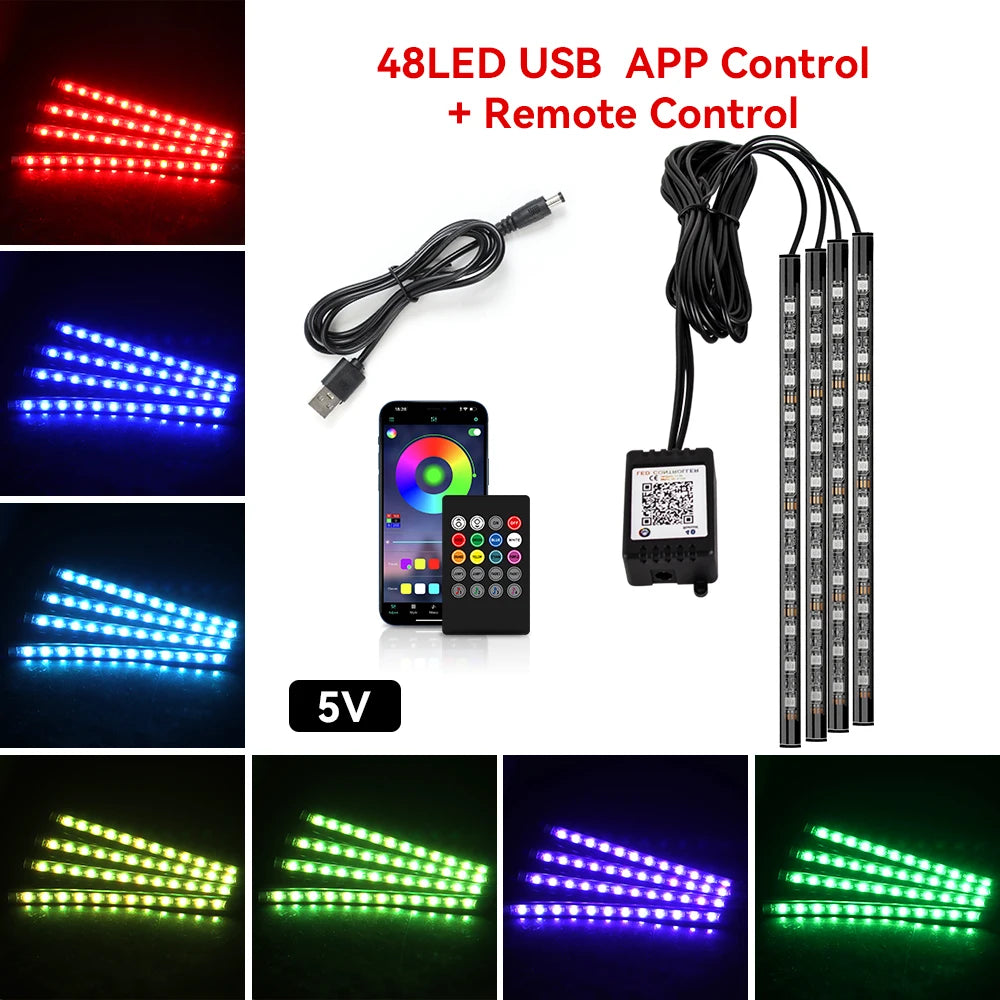 Universal Neon LED Car Interior Lights | Ambient Footwell Lighting