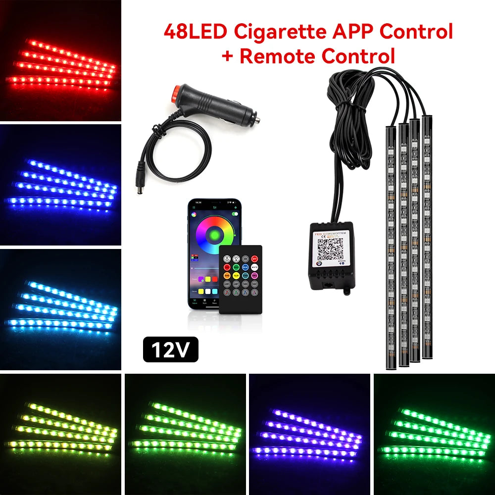 Universal Neon LED Car Interior Lights | Ambient Footwell Lighting
