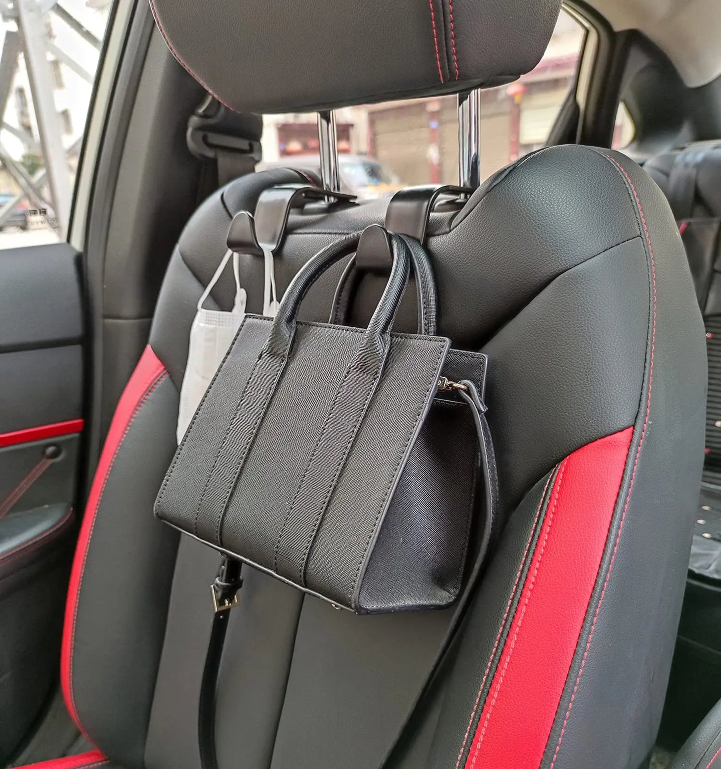 4-Pack Headrest Hooks for Car Storage