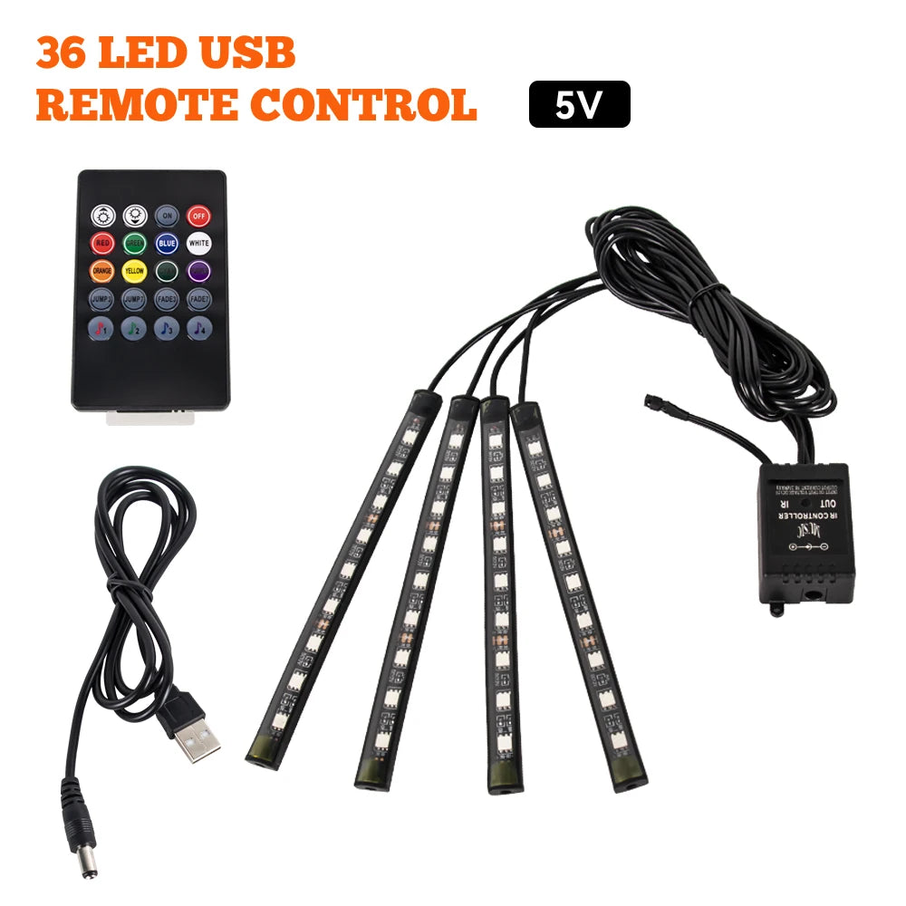 Universal Neon LED Car Interior Lights | Ambient Footwell Lighting