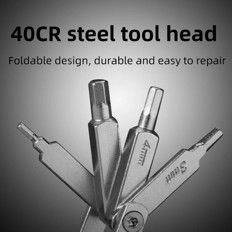 ROCKBROS Bicycle Multi-Tool | Foldable Stainless Steel Repair Set