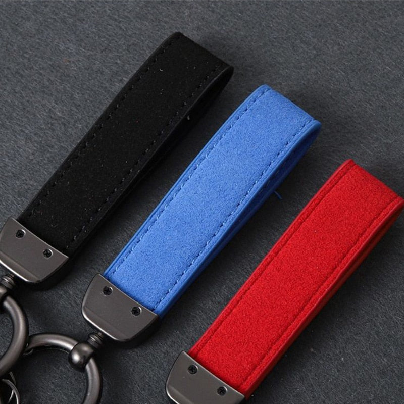 Leather Suede BMW M-Power Key Tag & Lanyard | Key Ring Buckle