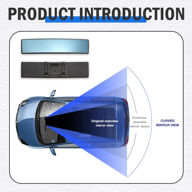 Universal Anti-Glare Rearview Mirror – Wide Angle Blue Mirror