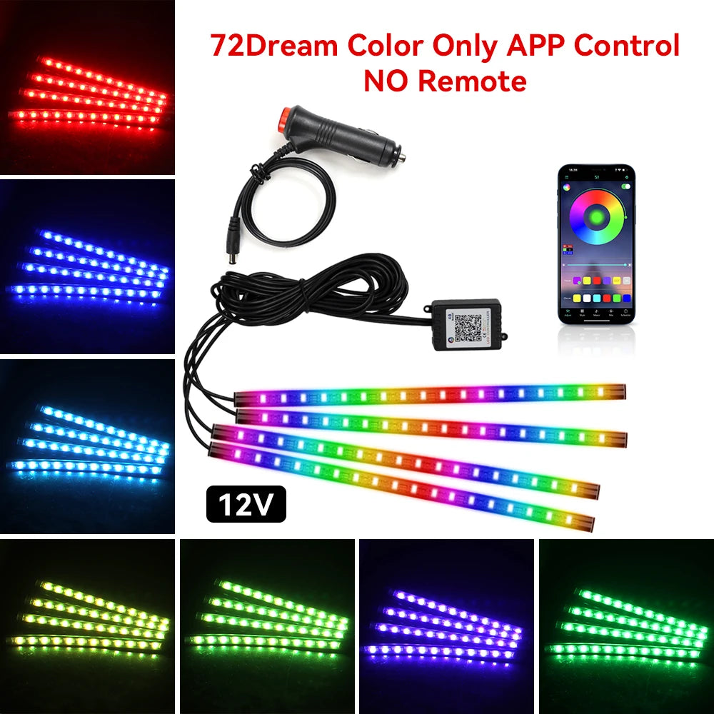Universal Neon LED Car Interior Lights | Ambient Footwell Lighting