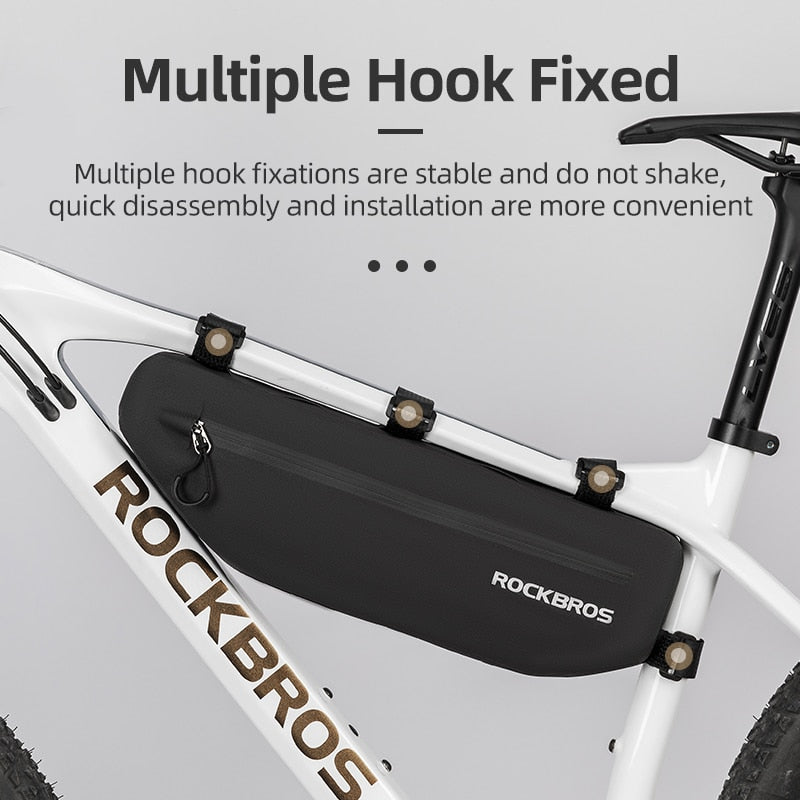 ROCKBROS Waterproof Bike Frame Bag | Reflective Triangle Top Tube Bag