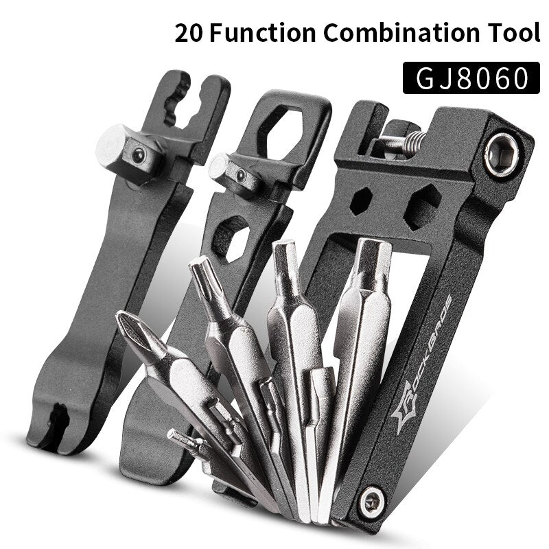 ROCKBROS Bicycle Multi-Tool | Foldable Stainless Steel Repair Set