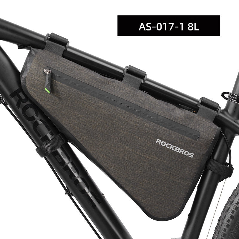 ROCKBROS Waterproof Bike Frame Bag | Reflective Triangle Top Tube Bag