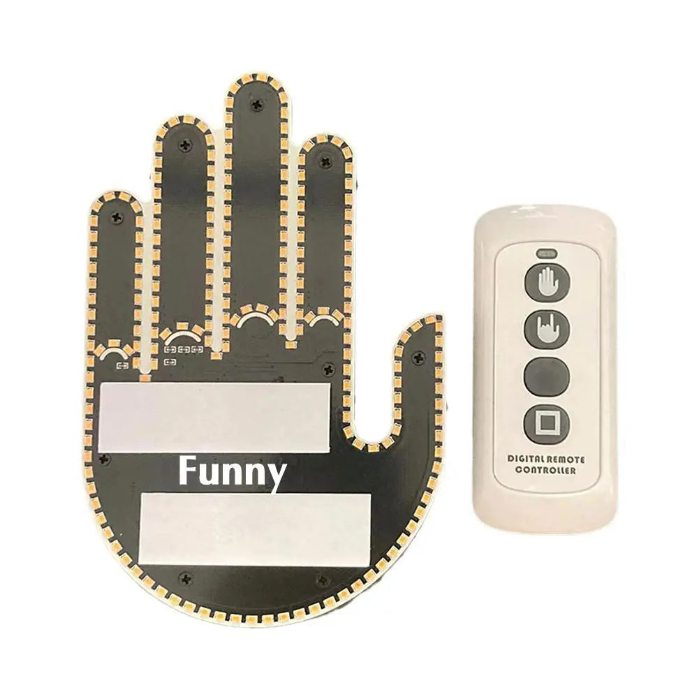 Funny Car Finger Light with Remote | LED Gesture Display Lamp