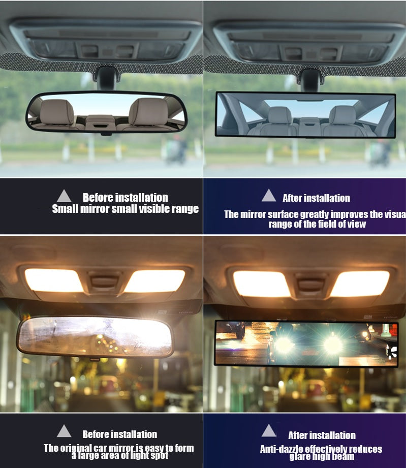 Universal Anti-Glare Rearview Mirror – Wide Angle Blue Mirror
