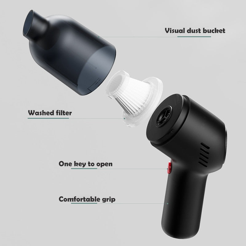 Mini Wireless Car Vacuum Cleaner | Cordless Handheld & Rechargeable