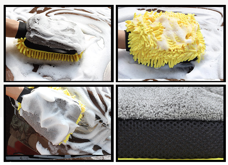 Car Wash Microfiber Chenille Gloves | Scratch-Free Wash Mitt