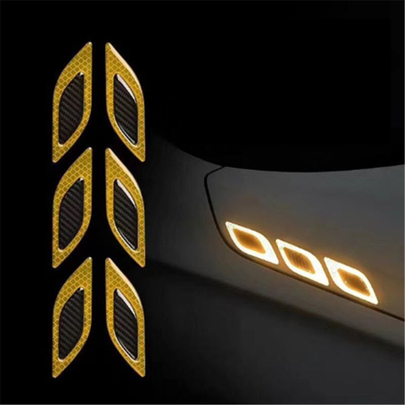 6-Piece Reflective Car Sticker Set for Enhanced Visibility