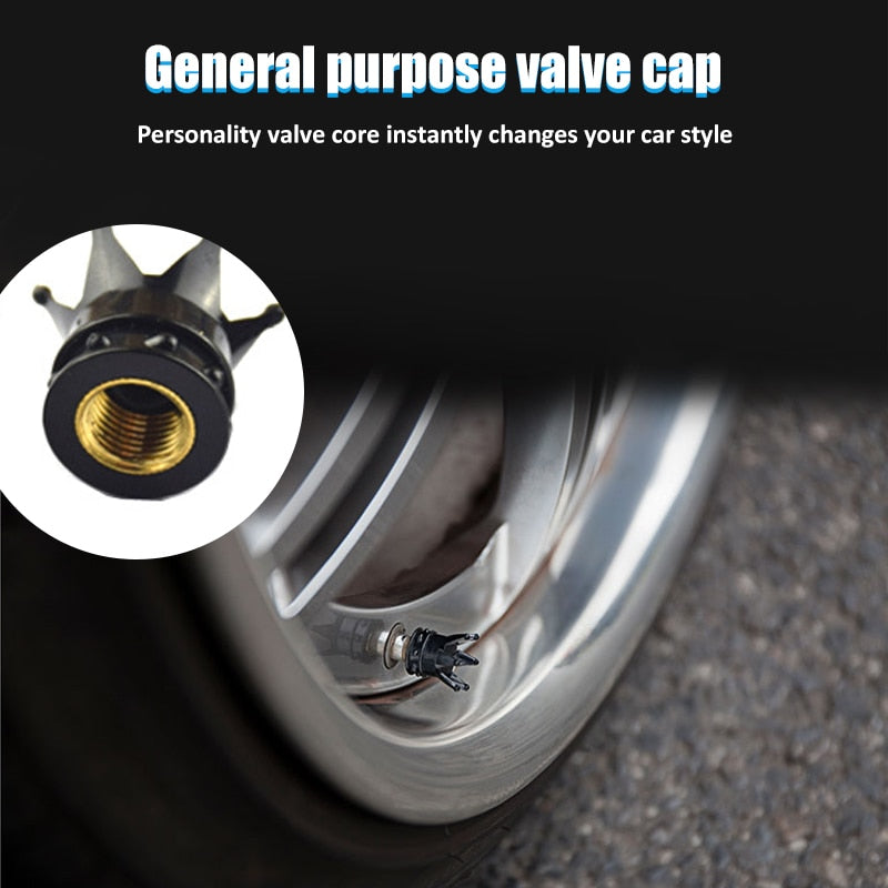 4 Pcs Bling Crown Crystal Metal Tire Valve Dust Caps