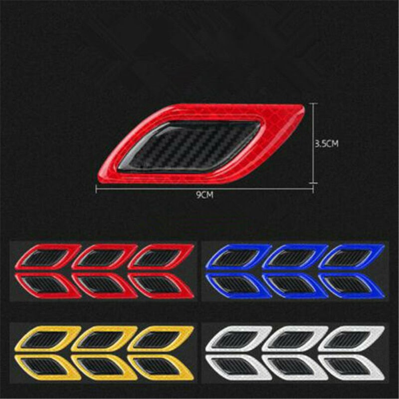 6-Piece Reflective Car Sticker Set for Enhanced Visibility