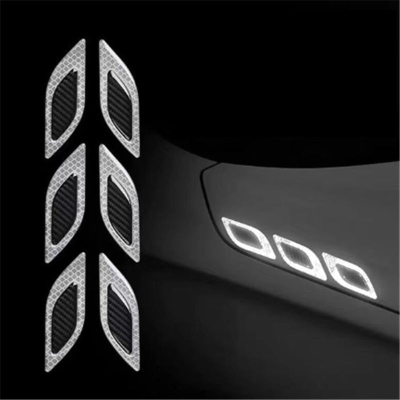 6-Piece Reflective Car Sticker Set for Enhanced Visibility