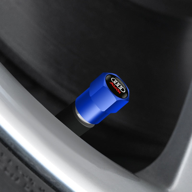 4 Pcs Audi Logo Wheel Tyre Valve Dust Caps