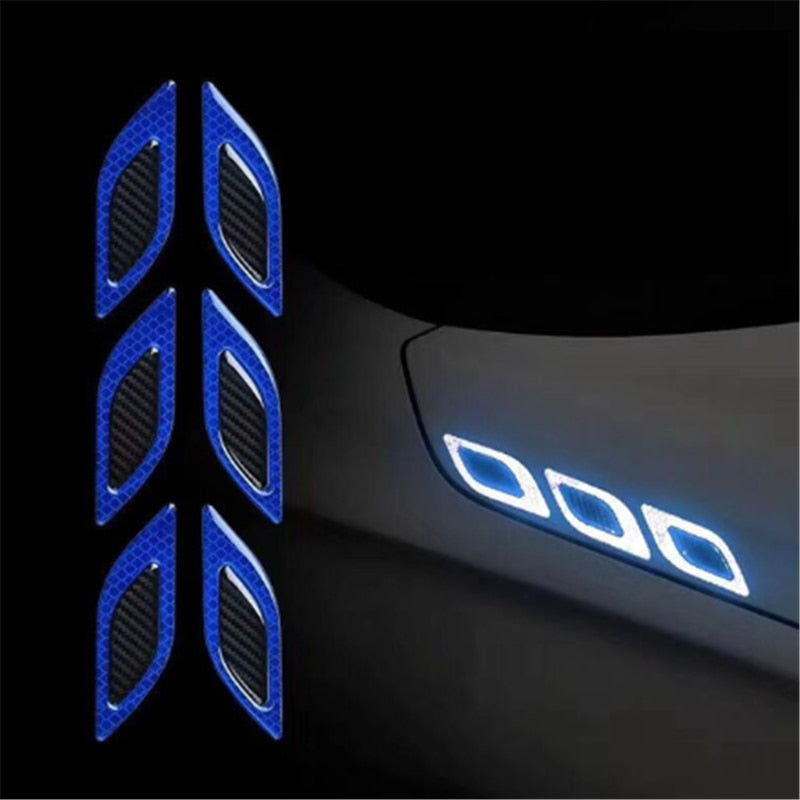 6-Piece Reflective Car Sticker Set for Enhanced Visibility