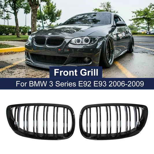 Gloss Black Kidney Grill for BMW E92 E93 M3 | Dual Slat M Style