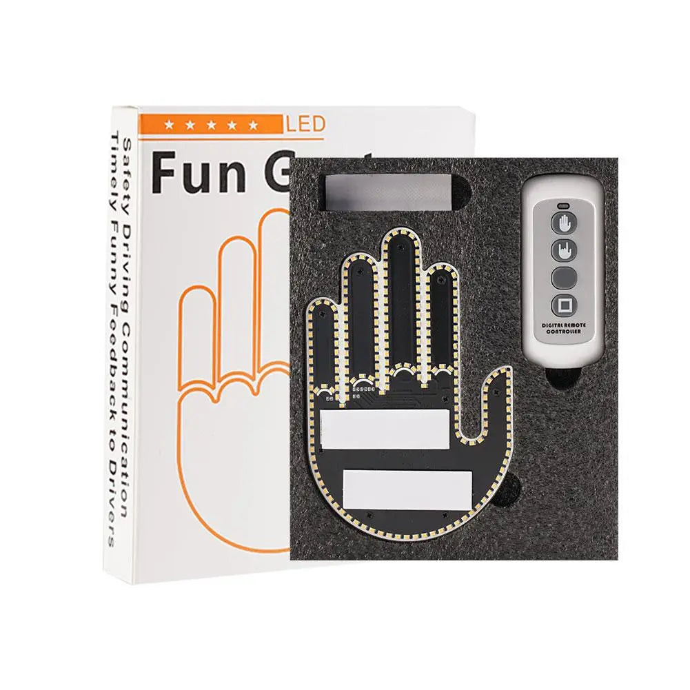 Funny Car Finger Light with Remote | LED Gesture Display Lamp
