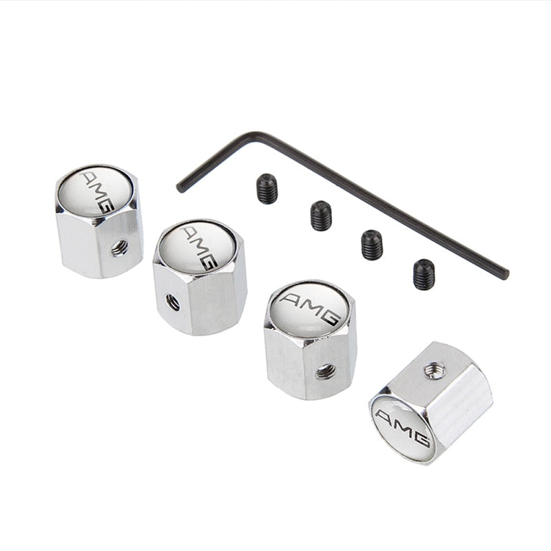 4 Pcs Mercedes AMG Tire Valve Caps for All-Class Models
