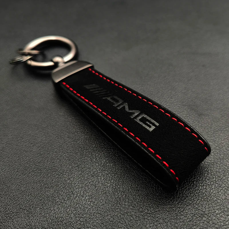 Leather Suede Mercedes AMG Lanyard, Key Ring Buckle For Mercedes Benz A B C E S ML GLK GLE GLS GLC SLK Class G CLASS E63 C63 AMG Keychain Accessory