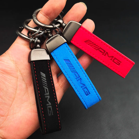 Leather Suede Mercedes AMG Lanyard, Key Ring Buckle For Mercedes Benz A B C E S ML GLK GLE GLS GLC SLK Class G CLASS E63 C63 AMG Keychain Accessory