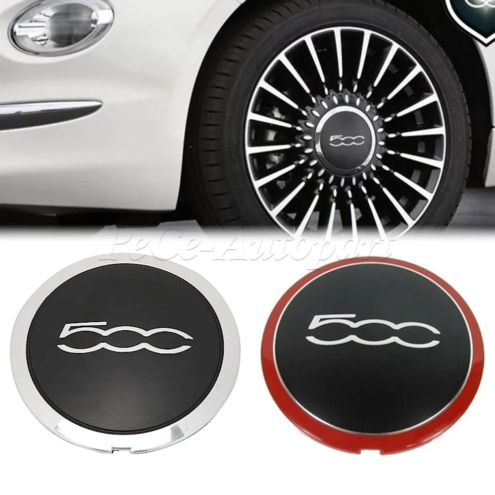 Fiat 500 Hubcap Wheels Centre Caps - 133mm