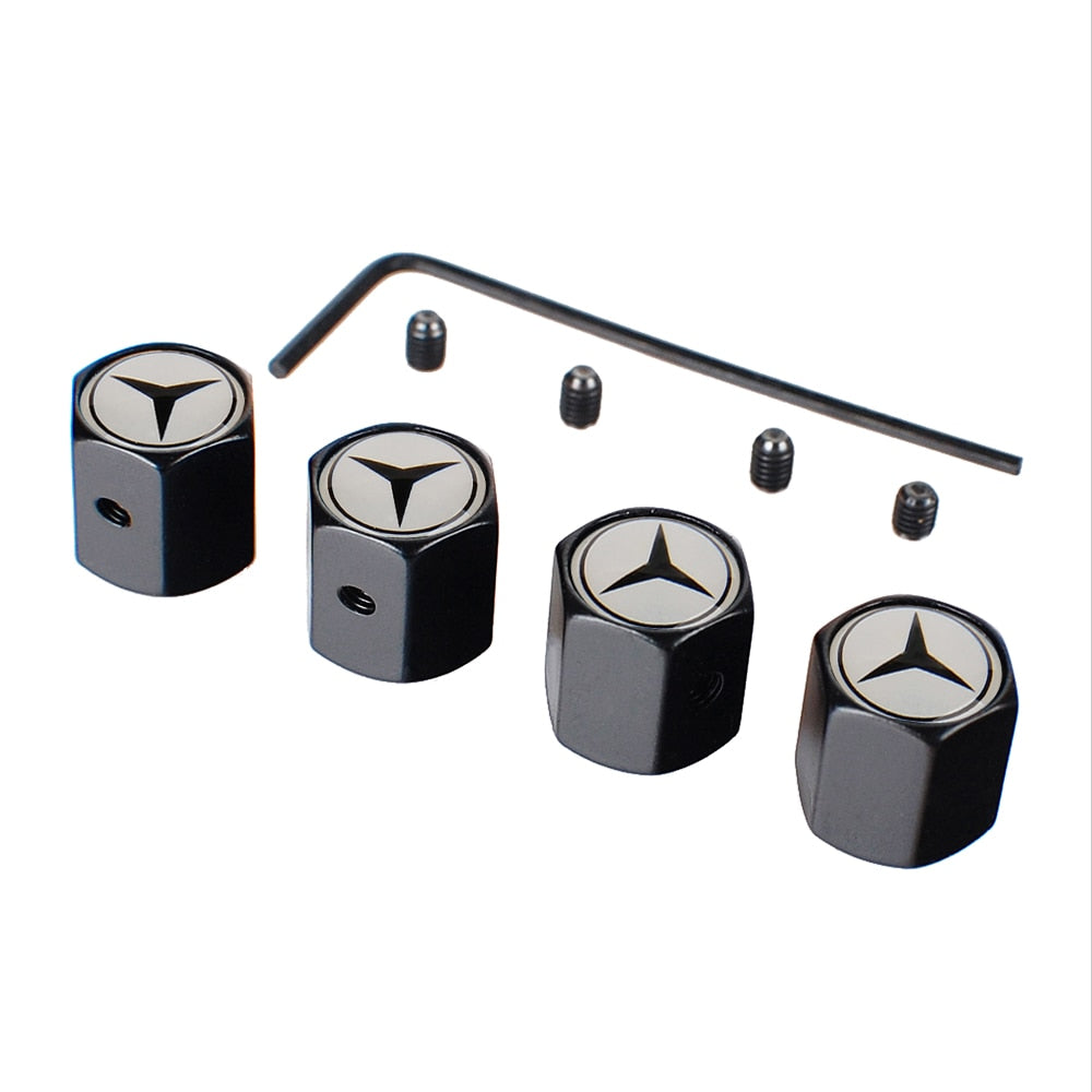 4 Pcs Mercedes AMG Tire Valve Caps for All-Class Models