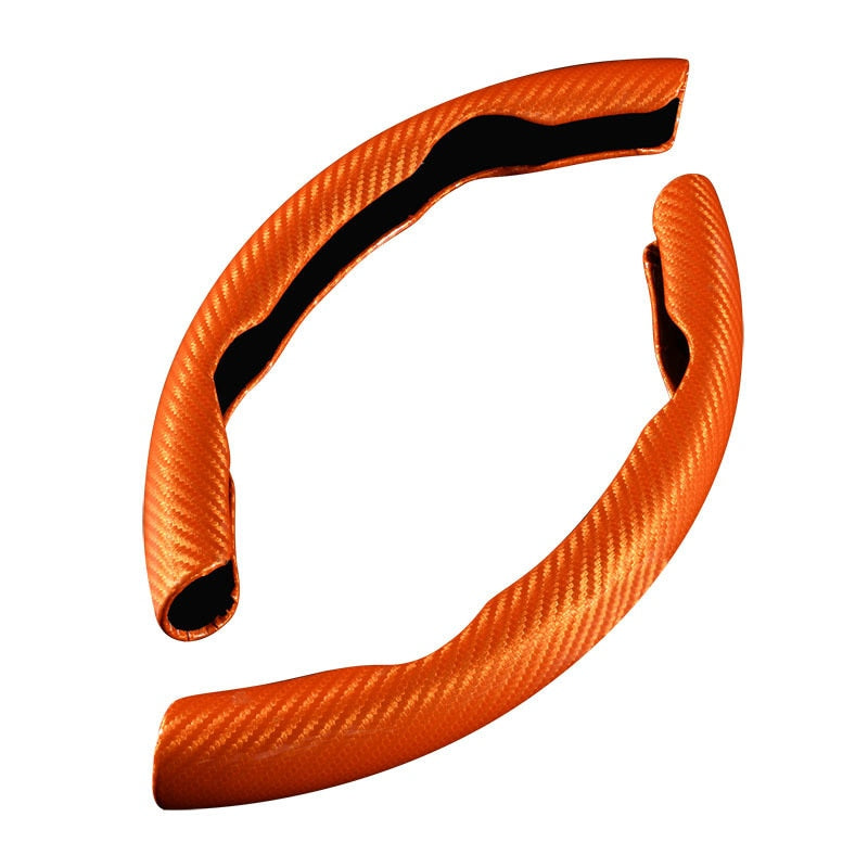 Universal Carbon Fibre Look Steering Wheel Cover – Anti-Slip 38cm