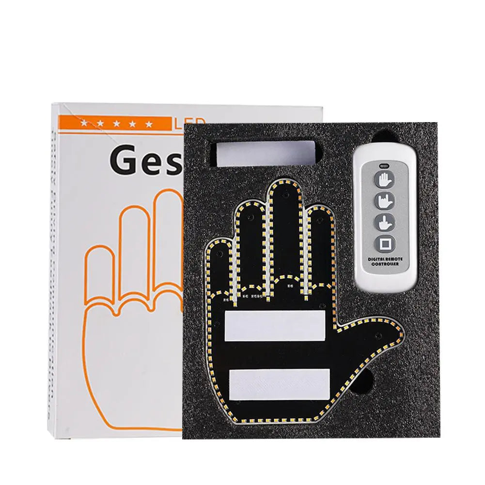 Funny Car Finger Light with Remote | LED Gesture Display Lamp