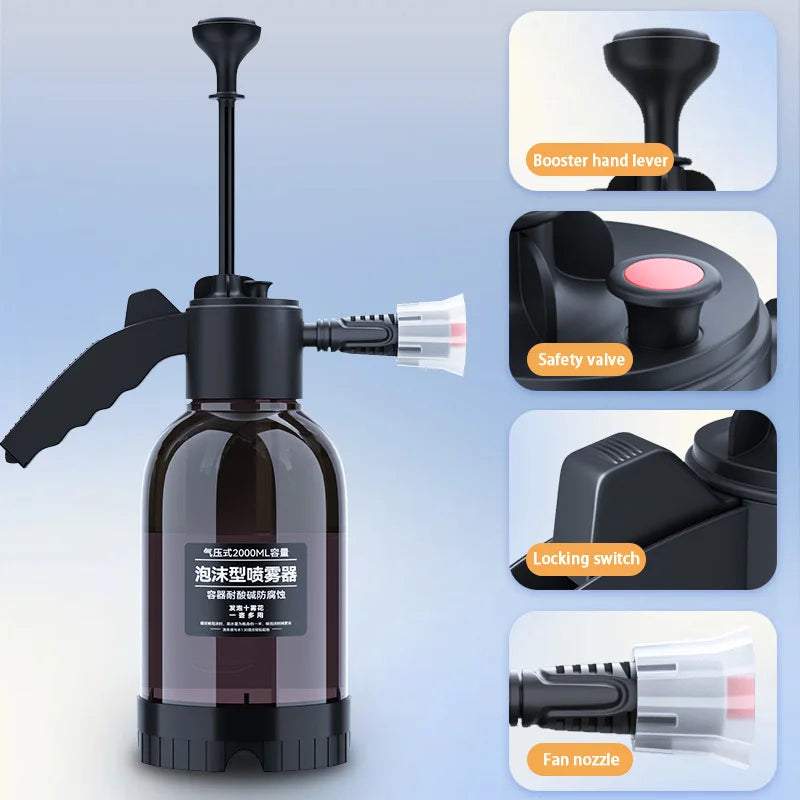 SEAMETAL Car Wash Foam Sprayer | 2L Hand Pump Foam Cannon