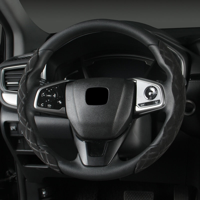 Universal Carbon Fibre Look Steering Wheel Cover – Anti-Slip 38cm