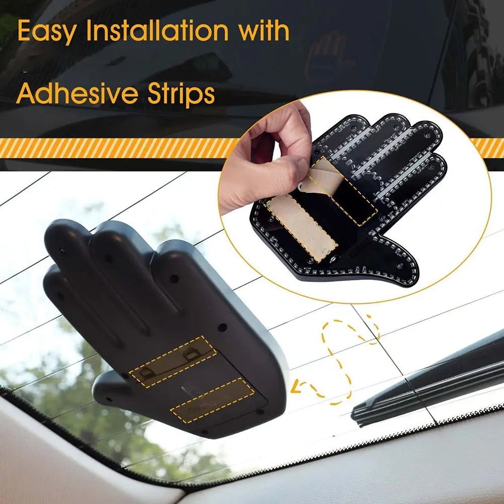 Funny Car Finger Light with Remote | LED Gesture Display Lamp