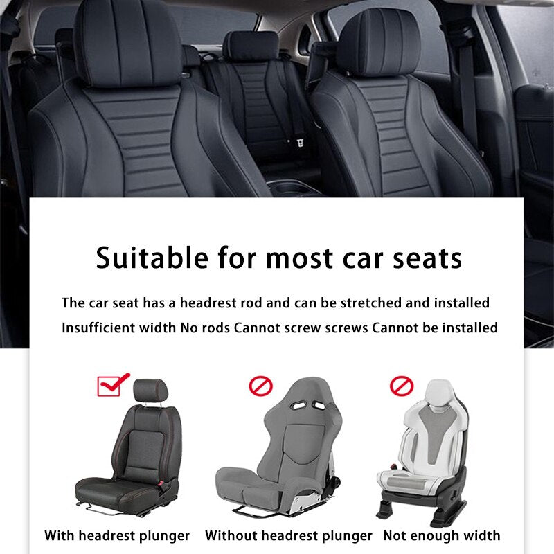 360° Adjustable Car Headrest Pillow – Neck Support for Travel