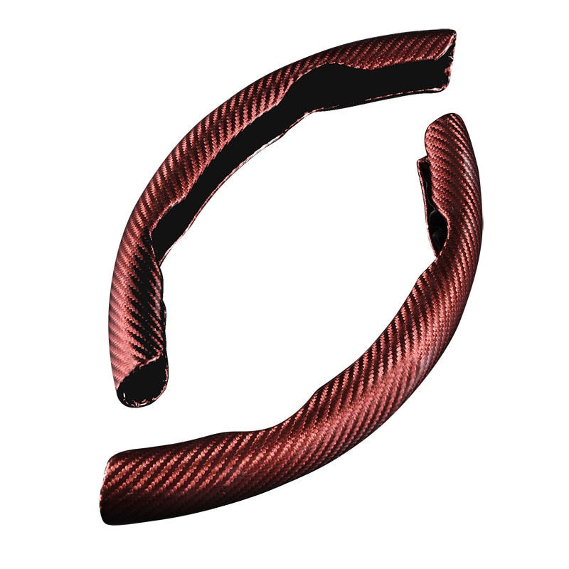 Universal Carbon Fibre Look Steering Wheel Cover – Anti-Slip 38cm