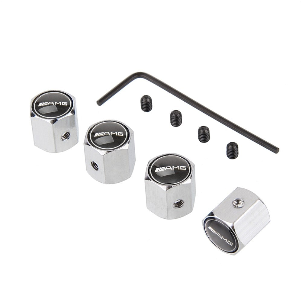 4 Pcs Mercedes AMG Tire Valve Caps for All-Class Models