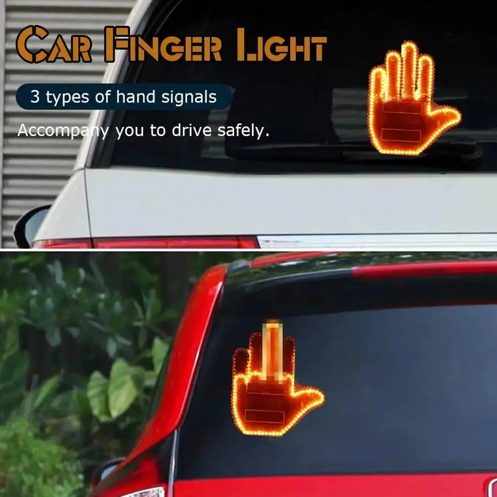 Funny Car Finger Light with Remote | LED Gesture Display Lamp