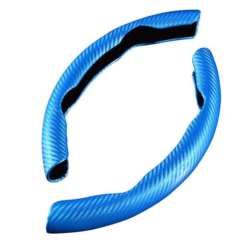 Universal Carbon Fibre Look Steering Wheel Cover – Anti-Slip 38cm
