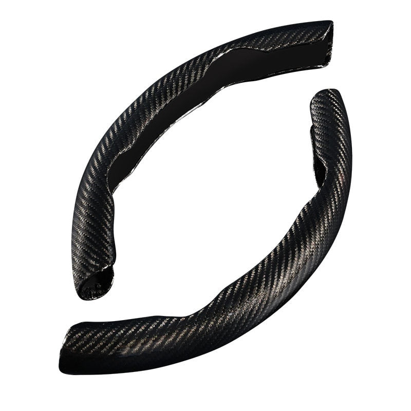 Universal Carbon Fibre Look Steering Wheel Cover – Anti-Slip 38cm