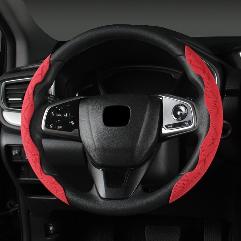 Universal Carbon Fibre Look Steering Wheel Cover – Anti-Slip 38cm