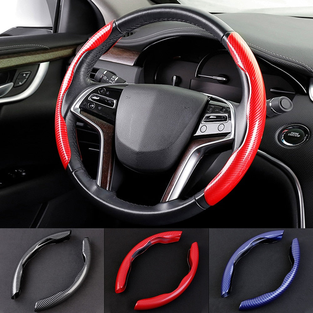 Universal Carbon Fibre Look Steering Wheel Cover – Anti-Slip 38cm
